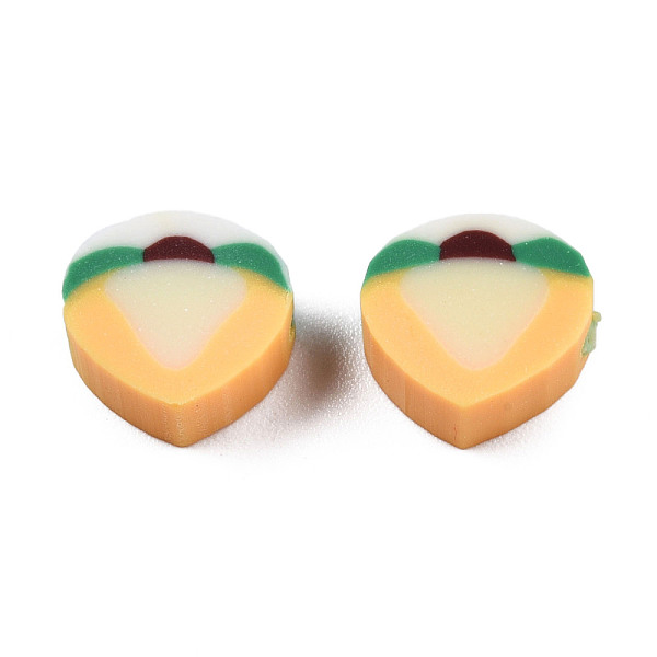 

PandaHall Handmade Polymer Clay Beads, Peach, Navajo White, 9~9.5x9.5~10x4.5mm, Hole: 1.2~1.8mm Polymer Clay Fruit