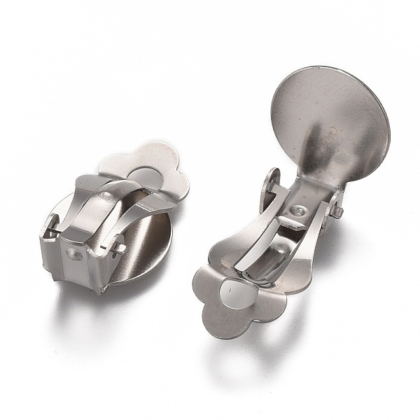 

PandaHall 304 Stainless Steel Clip-on Earring Setting, Flat Round, Stainless Steel Color, Tray: 12mm, 21x12x9mm 304 Stainless Steel