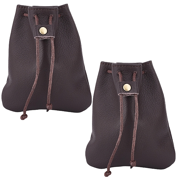 2Pcs Cowhide Coin Wallets