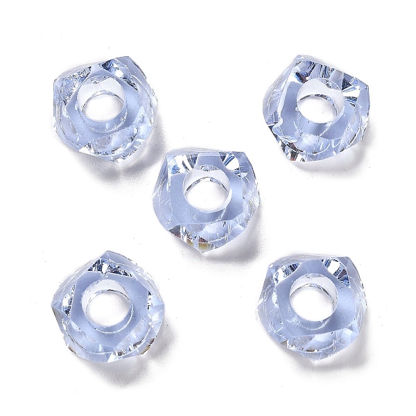 

PandaHall Transparent Resin European Beads, Large Hole Beads, Faceted, Polygon, Lavender, 13~13.5x8mm, Hole: 5.7mm Resin Polygon Purple