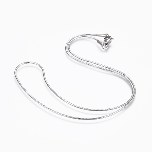 

PandaHall 304 Stainless Steel Snake Chain Necklaces, with 304 Stainless Steel Clasps, Stainless Steel Color, 17.5 inch(44.5cm), 1.2mm 304...