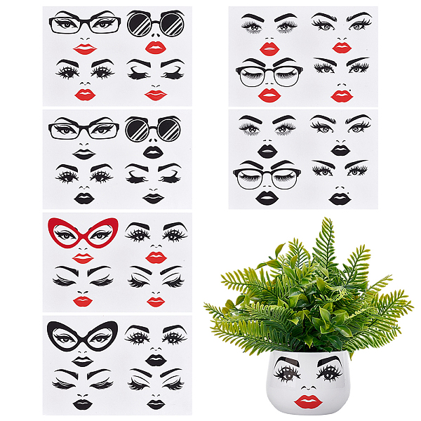 6 feuille de 6 styles d'autocollants d'expression par transfert UV
