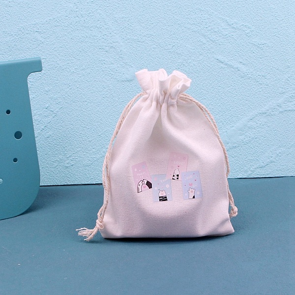

PandaHall Printed Cotton Cloth Storage Pouches, Rectangle Drawstring Bags, for Candy Gift Bags, White, Paw Print, 14x10cm Cloth Paw Print...