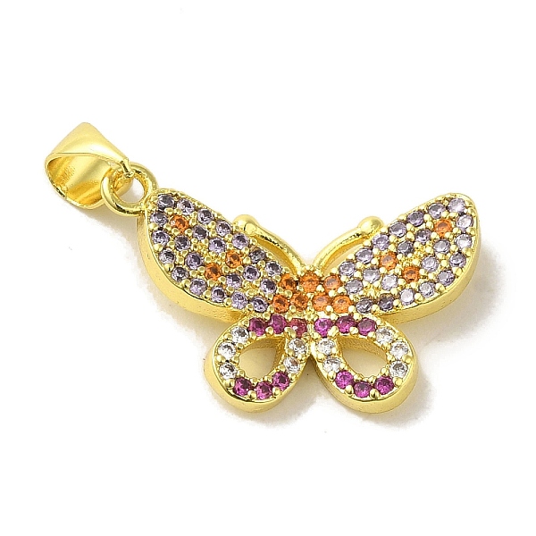 

PandaHall Brass Micro Pave Colorful Cubic Zirconia Pendants, Butterfly Charms, Real 18K Gold Plated, 22x16x4mm, Hole: 5x3.5mm Brass+Cubic...