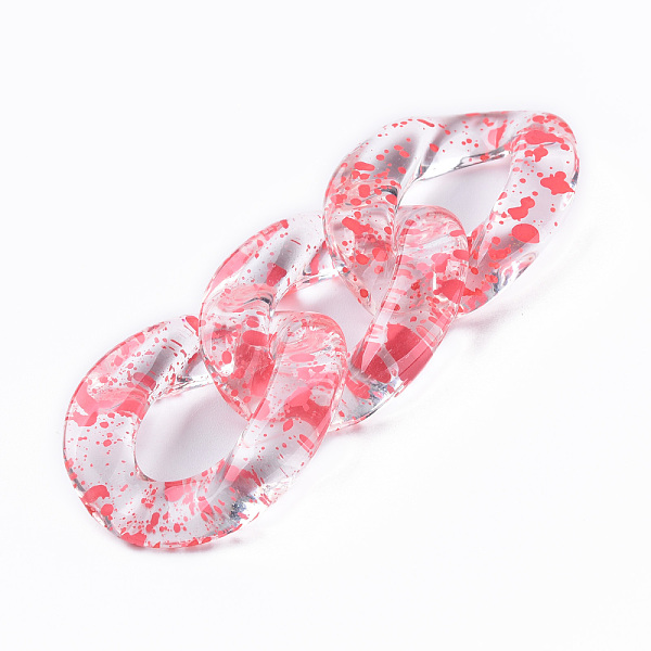 

PandaHall Transparent Acrylic Linking Rings, Quick Link Connectors, for Curb Chains Making, Twist Oval, Light Coral, 39x29x7.5mm, Inner...