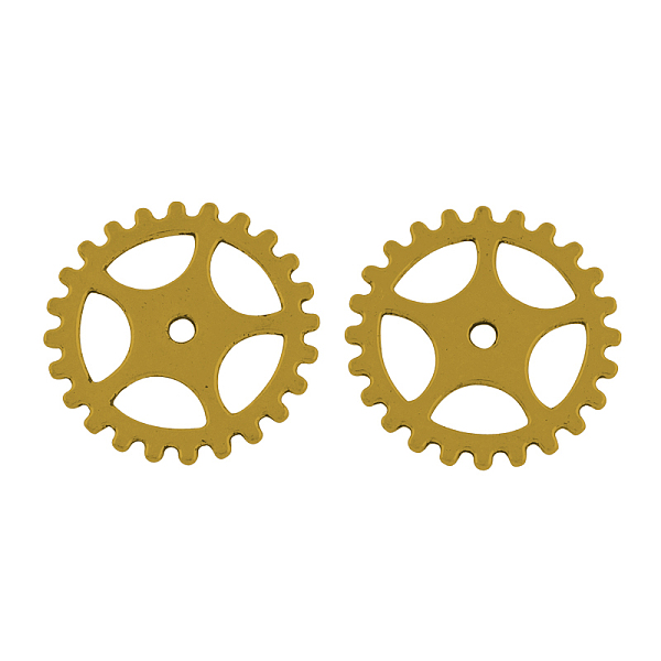 

PandaHall Steampunk Theme Tibetan Style Alloy Gear Cog Pendants, Lead Free & Cadmium Free & Nickel Free, Antique Golden, 25x1mm, Hole: 2mm...