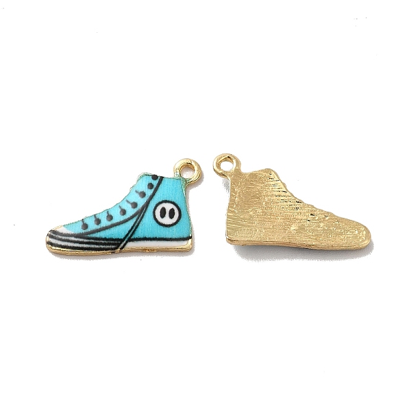 

PandaHall Alloy Enamel Pendants, Golden, Shoes Charm, Deep Sky Blue, 12.5x20x2mm, Hole: 1.4mm Alloy+Enamel Shoes