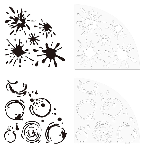 PandaHall CRASPIRE 2Pcs 2 Style Custom Acrylic Tie-Dye Template, Painting Supplies, Fan Shaped, Stain Pattern, 20x20x0.25cm, 1pc/style...