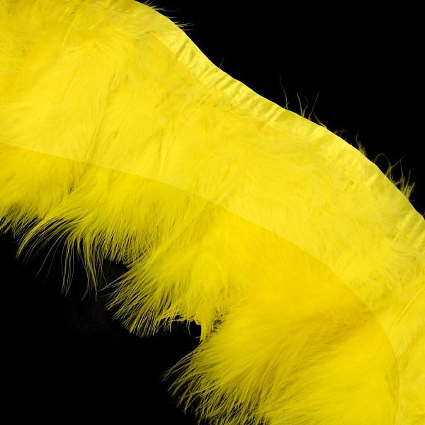 

PandaHall Fashion Feather Cloth Strand Costume Accessories, Yellow, 120~190x28~56mm, about 2m/bag Feather Feather Yellow