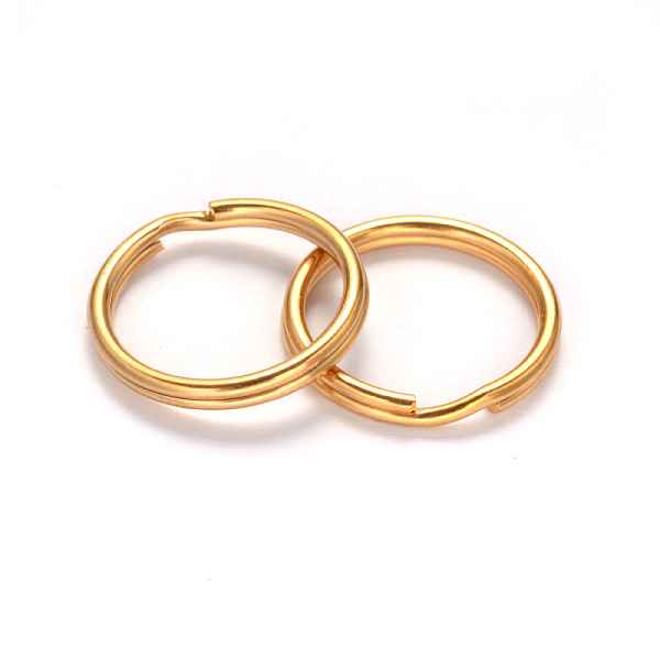

PandaHall Ion Plating(IP) 304 Stainless Steel Split Key Rings, Keychain Clasp Findings, Golden, 2.2x20x1.8mm 304 Stainless Steel Ring
