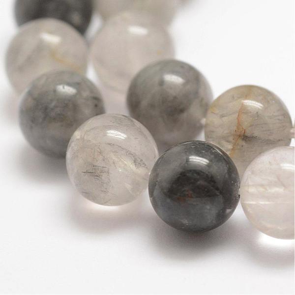 

PandaHall Natural Cloudy Quartz Beads Strands, Round, 6mm, Hole: 0.8mm, about 61pcs/strand, 15.5 inch(39cm) Cloudy Quartz Round