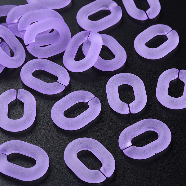 

PandaHall Transparent Acrylic Linking Rings, Quick Link Connectors, for Cable Chains Making, Frosted, Oval, Lilac, 24x18x5mm, Inner Diameter..., Purple