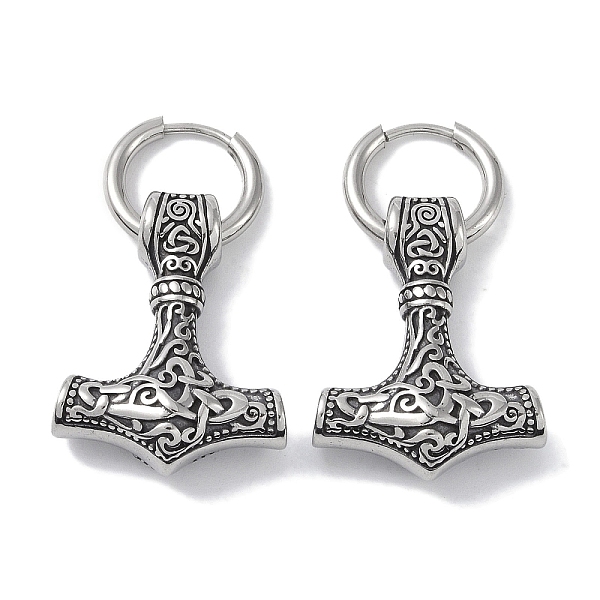 

PandaHall 316 Surgical Stainless Steel Hoop Earrings, Anchor, Antique Silver, 25.5x19.5mm 316 Surgical Stainless Steel Anchor & Helm
