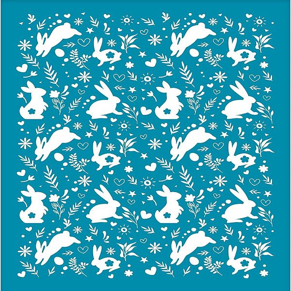 

PandaHall OLYCRAFT 10x12.7cm Rabbit Clay Stencils Grass Bunny Silk Screen for Polymer Clay Easter Silk Screen Stencils Mesh Transfer..., Cyan