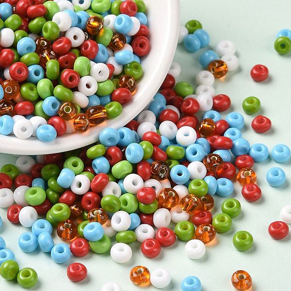 

PandaHall Opaque & Transparent & Metallic Colours Glass Seed Beads, Round Hole, Round, Deep Sky Blue, 4~4.5x2.5~3mm, Hole: 1.2~1.4mm, about...