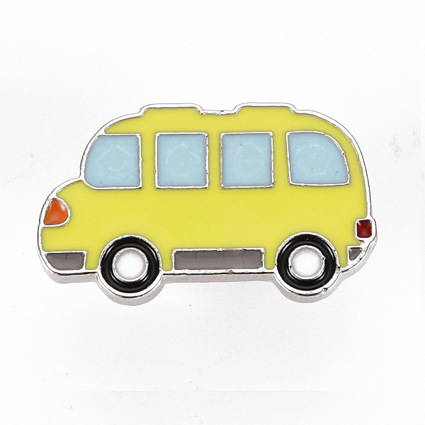 

PandaHall Alloy Enamel Brooches, Enamel Pins, with Brass Butterfly Clutches, Bus, Cadmium Free & Nickel Free & Lead Free, Platinum, Yellow...