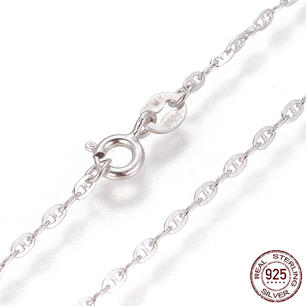 

PandaHall Rhodium Plated 925 Sterling Silver Mariner Link Chain Necklaces, with Spring Ring Clasps, Platinum, 17.7 inch(45cm) Sterling...