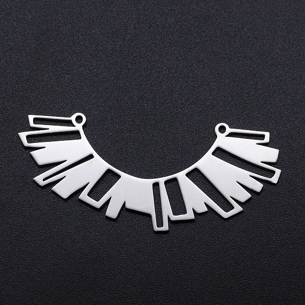 

PandaHall 201 Stainless Steel Pendants, Filigree Joiners Findings, Laser Cut, Geometric Figure, Stainless Steel Color, 23x54.5x1mm, Hole...