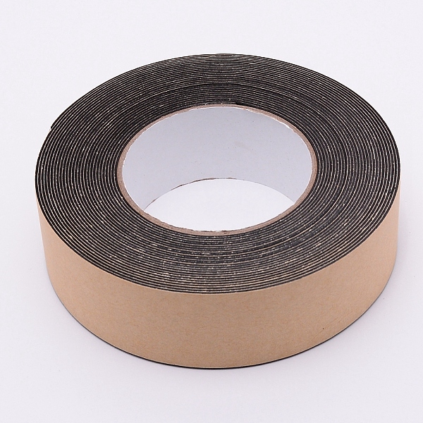 PandaHall Strong Adhesion EVA Sponge Foam Rubber Tape, Anti-Collision Seal Strip, Black, 40x1.1mm, 10m/roll Adhesive Black