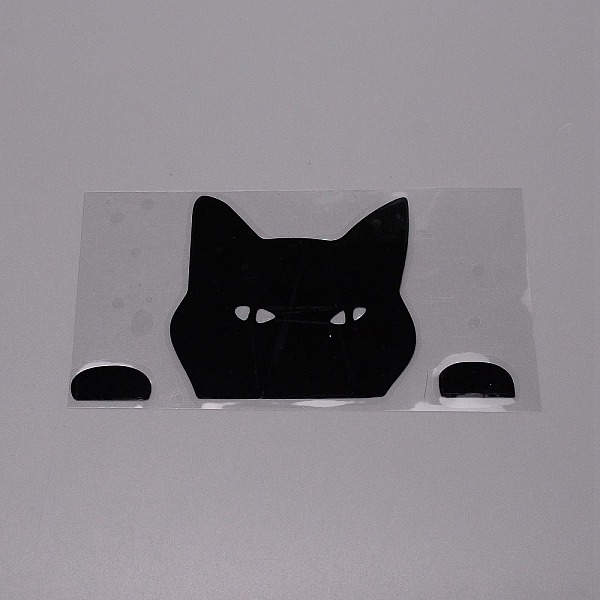

PandaHall Waterproof 3D PET Wall Stickers, with Adhesive Tape, For Car Decorations, Cat, Black, 7.9x15.6x0.01cm PET Cat Shape Black