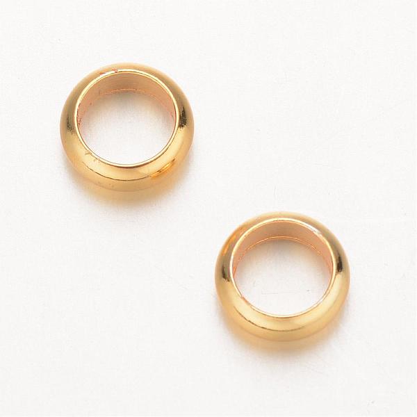 

PandaHall Ring Brass Beads, Large Hole Beads, Real 18K Gold Plated, 7x3mm, Hole: 5mm Brass Ring