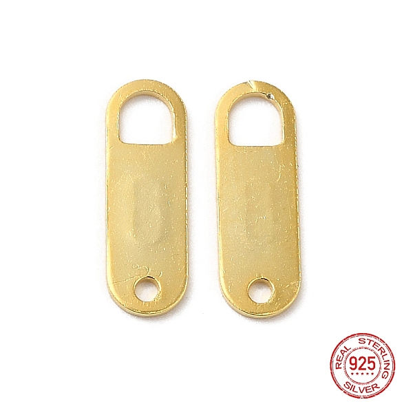 

PandaHall 925 Sterling Silver Links, Chain Tabs, with 925 Stamp, Golden, 11x3.5x0.5mm, Hole: 1&1.3x1.3mm Sterling Silver