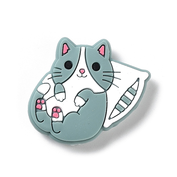 

PandaHall Silicone Focal Beads, DIY Nursing Necklaces Making, Cat Shape, 29x27x7mm, Hole: 2.5mm Silicone Cat Shape