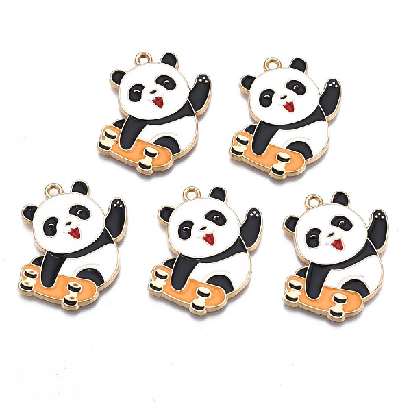 

PandaHall Rack Plating Alloy Enamel Pendants, Cadmium Free & Nickel Free & Lead Free, Light Gold, Panda, Black, 29x29x1.5mm, Hole: 1.8mm...