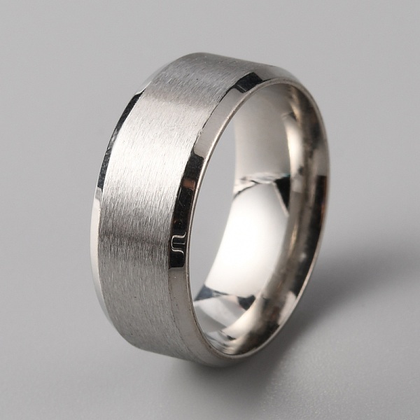 

PandaHall 201 Stainless Steel Plain Band Ring for Men Women, Matte Stainless Steel Color, US Size 8 1/4(18.3mm) 201 Stainless Steel