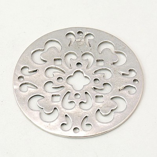 

PandaHall Tibetan Style Alloy Chandelier Component Links, Cadmium Free & Nickel Free & Lead Free, Flat Round, Antique Silver, 48x1mm Alloy...