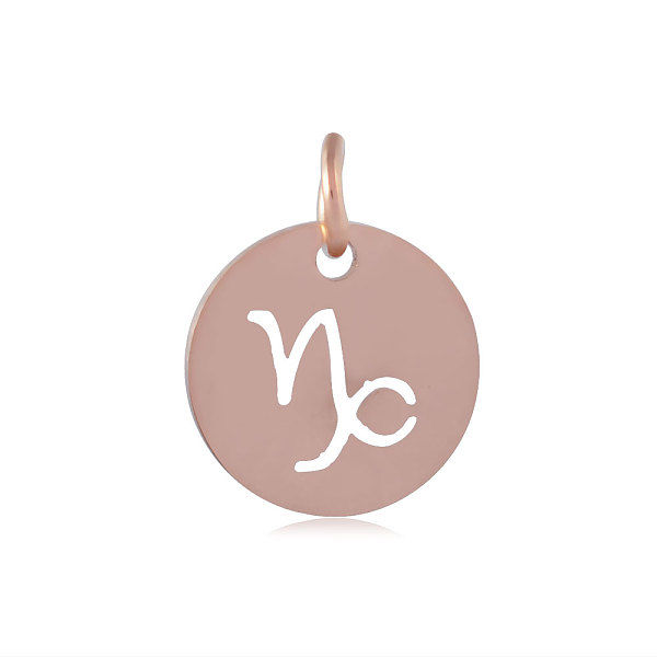

PandaHall 304 Stainless Steel Charms, Flat Round with Constellation/Zodiac Sign, Rose Gold, Capricorn, 12x1mm, Hole: 3mm 304 Stainless Steel...