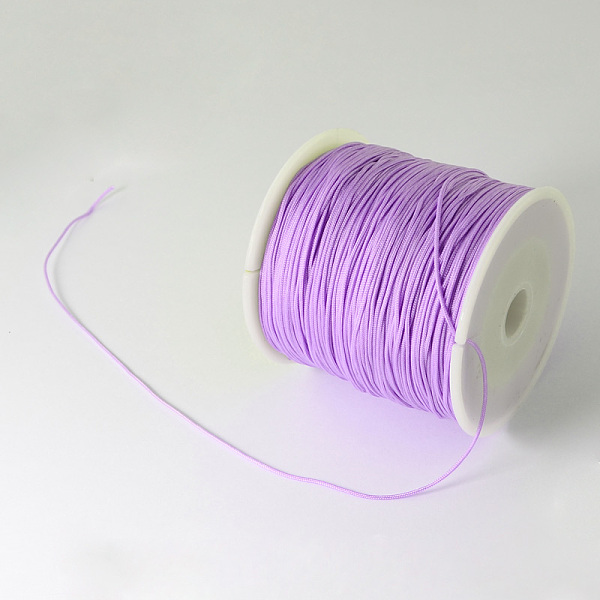 

PandaHall Braided Nylon Thread, Chinese Knotting Cord Beading Cord for Beading Jewelry Making, Lilac, 0.5mm, about 150yards/roll Nylon..., Purple