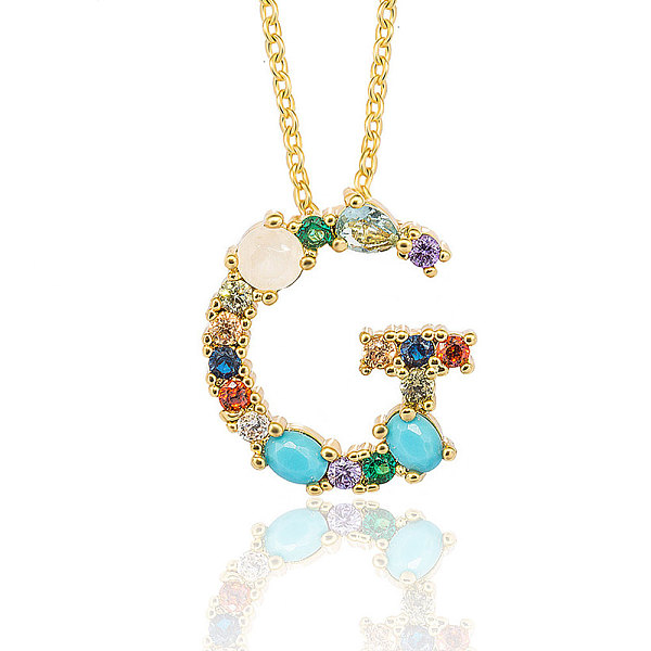 

PandaHall Golden Brass Micro Pave Cubic Zirconia Initial Pendants Necklaces, with Cable Chains, Colorful, Letter, Letter.G, 17.9~18.1 inch...