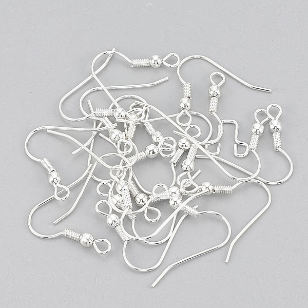 

PandaHall Iron Earring Hooks, with Horizontal Loop, Nickel Free, Silver, 17~19x0.8mm, 20 Gauge, Hole: 2mm Iron Silver