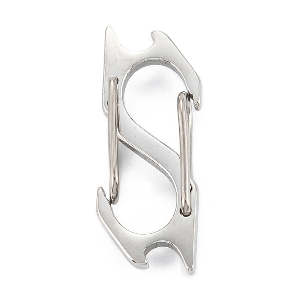 

PandaHall 304 Stainless Steel S-Hook Clasps, Stainless Steel Color, 28x11x5.5mm, Hole: 11X6mm 304 Stainless Steel