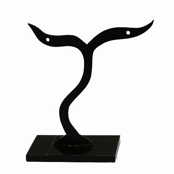 

PandaHall Plastic Earring Display Stand, Jewelry Display Rack, Jewelry Tree Stand, 2.5cm wide, 7cm long, 7cm high Plastic Black