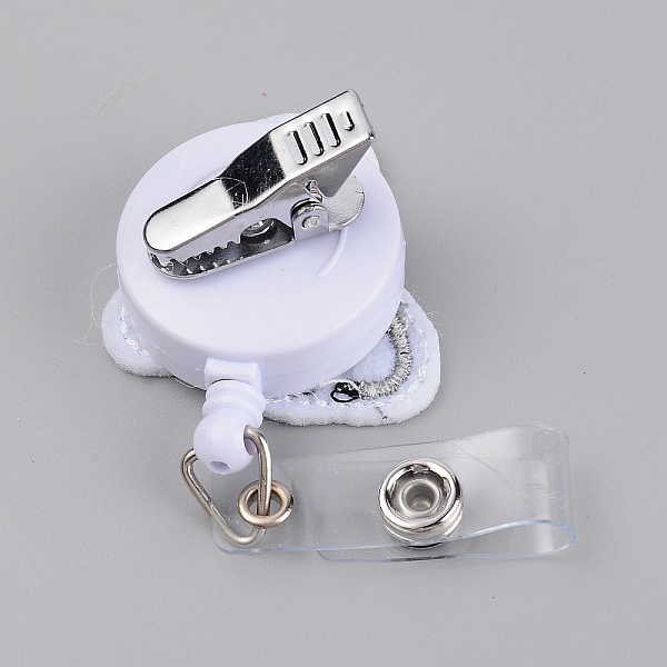 

PandaHall Cloth Retractable Badge Reel, Card Holders, with Stainless Steel Snap Buttons, ABS ID Badge Holder Retractable for Nurses..., White
