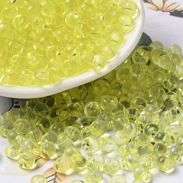 

PandaHall Transparent Acrylic Beads, Round, Yellow, 5.5x5x4mm, Hole: 1.2mm, about 8333pcs/set Acrylic Round Yellow
