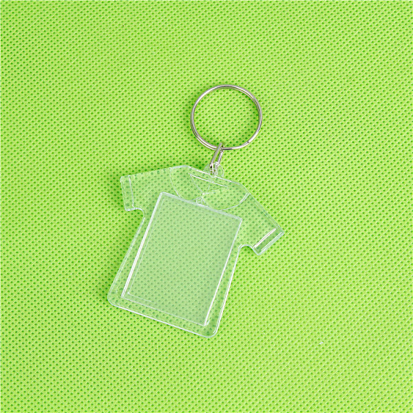 

PandaHall Acrylic Photo Frame Keychain, with Iron Split Key Rings, Cloth, Clear, 5.6x5.5cm Acrylic Clothes Clear