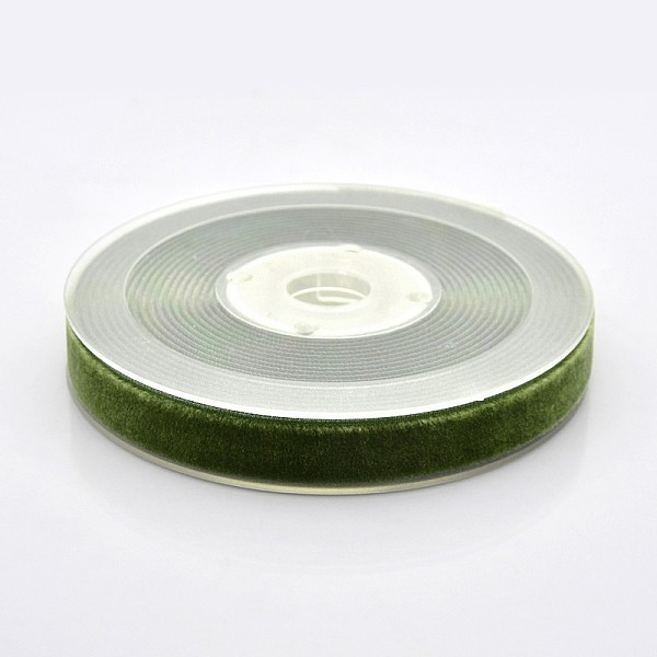

PandaHall Polyester Velvet Ribbon for Gift Packing and Festival Decoration, Olive, 1/2 inch(13mm), about 25yards/roll(22.86m/roll) Velvet..., Green