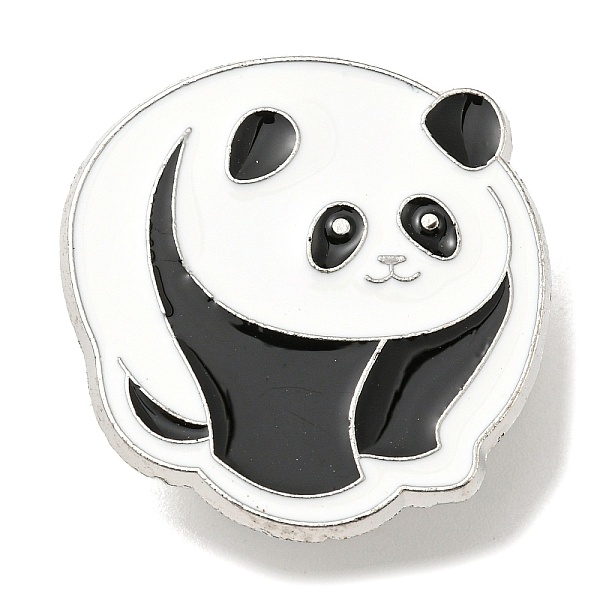 

PandaHall Panda Enamel Pins, Platinum Plated Alloy Badge for Backpack Clothes, Black, 26x25x1.5mm Alloy+Enamel Panda Black