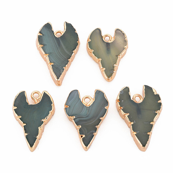 

PandaHall Natural Agate Pendants, with Light Gold Plated Iron Findings, Dyed & Heated, Heart, Cadet Blue, 27.5~31x20~21x5~6.5mm, Hole: 2mm...