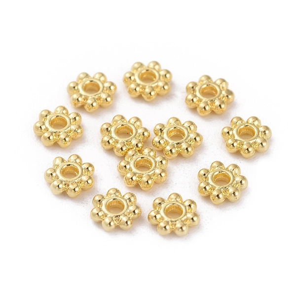 

PandaHall Tibetan Style Alloy Daisy Spacer Beads, Granulated Beads, Lead Free & Cadmium Free, Golden, 4.5x1.5mm, Hole: 1mm, about...