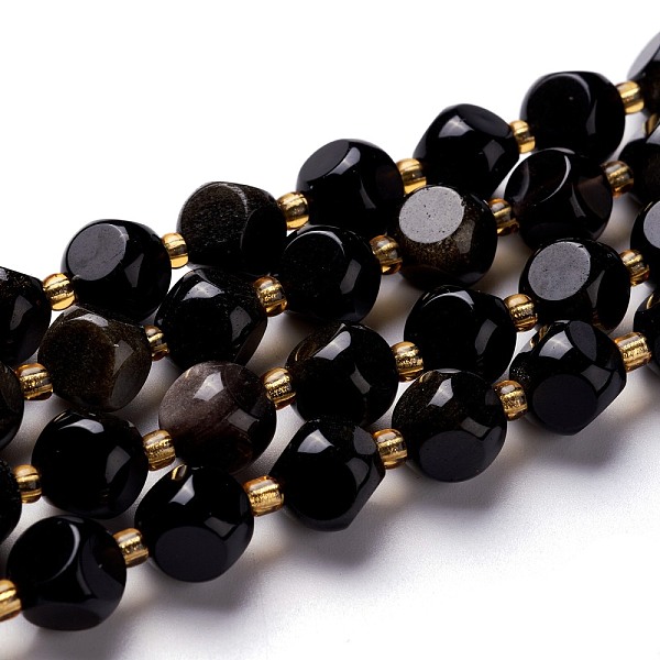 

PandaHall Natural Golden Sheen Obsidian Beads Strands, with Seed Beads, Six Sided Celestial Dice, 8~8.5x8~8.5x8~8.5mm, Hole: 0.5mm, about...