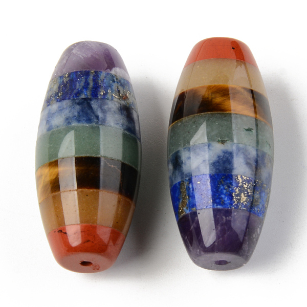 

PandaHall Chakra Style Assembled Natural Amethyst, Lapis Lazuli, Sodalite, Green Aventurine, Tiger Eye, Topaz Jade, Red Jasper Beads, Oval...
