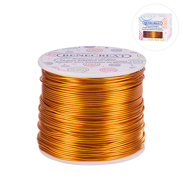 

PandaHall BENECREAT 17 Gauge(1.2mm) Aluminum Wire 380FT(116m) Anodized Jewelry Craft Making Beading Floral Colored Aluminum Craft Wire -..., Gold