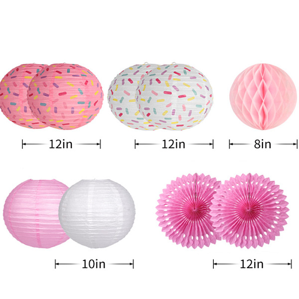 

PandaHall Paper Lantern, for Festival Supplies, Pink, 305x2mm Paper Round Pink