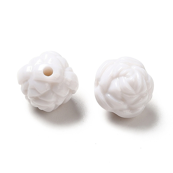 PandaHall Opaque Acrylic Beads, Flower, White, 10mm, Hole: 1.5mm, about 1110pcs/500g Acrylic Flower White