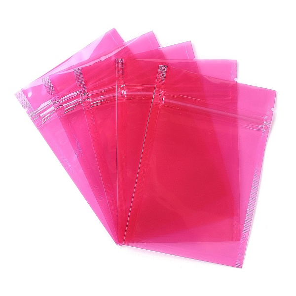 

PandaHall Plastic Transparent Zip Lock Bag, Storage Bags, Self Seal Bag, Top Seal, Rectangle, Deep Pink, 12x8x0.15cm, Unilateral Thickness...