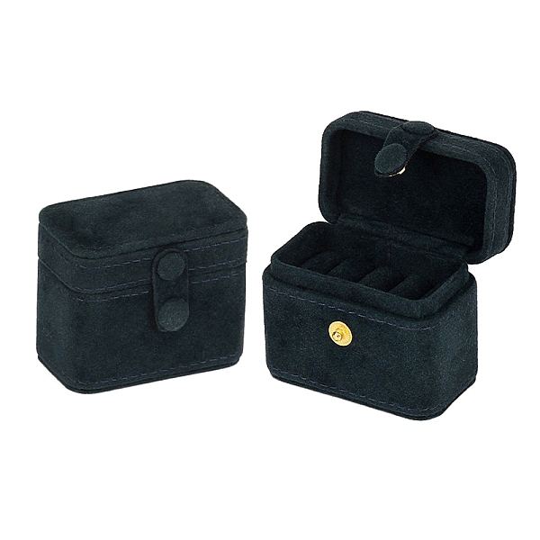 

PandaHall 4-Slot Rectangle Velvet Jewelry Ring Storage Box with Snap Button, Travel Portable Jewelry Case, for Rings, Stud Earrings...